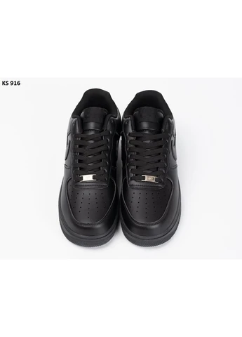 Чорні кросівки чоловічі nike air force 1 low black найк аір форс 1 чорні демісезон No Brand