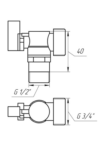 Кран шаровой угловой для стиральной машины 1/2"х3/4" A7172 Solomon (335426173)