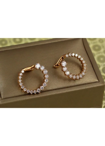 Серьги дужка с крупными камнями 2,1 см золотистые love-shopping Xuping Jewelry (354655927)