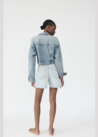 Джинсові шорти TRF High rise mom fit Zara TRF High rise mom fit мом фіт бермуди (333984501)