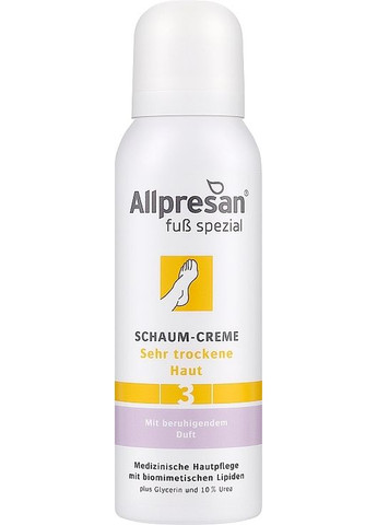 Крем-пена для очень сухой и грубой кожи ступней, с успокаивающим ароматом Foot Special Schaum-Creme 125ml (1376059-19630753) Allpresan (368630026)
