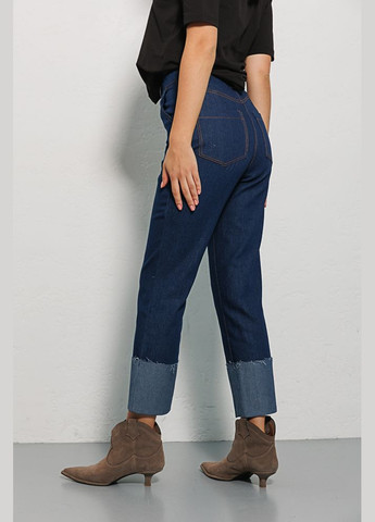 Женские джинсы темно-синие с высокими отворотами внизу Arjen - (289842521)