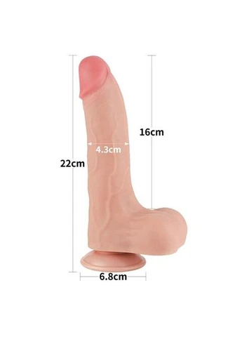 Фалоімітатор Sliding-Skin Dual Layer Dong 8.5 999 Flesh Lovetoy (329152807)