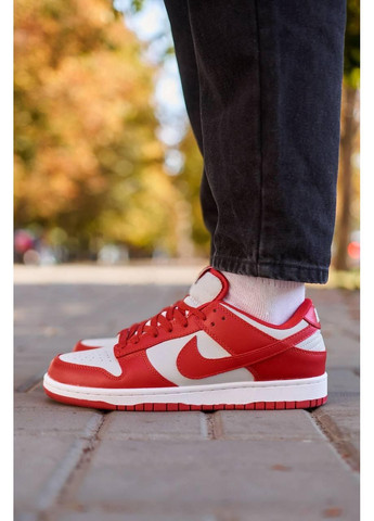 Серые демисезонные кроссовки мужские nike sb dunk low retro medium grey red найк сб данк No Brand