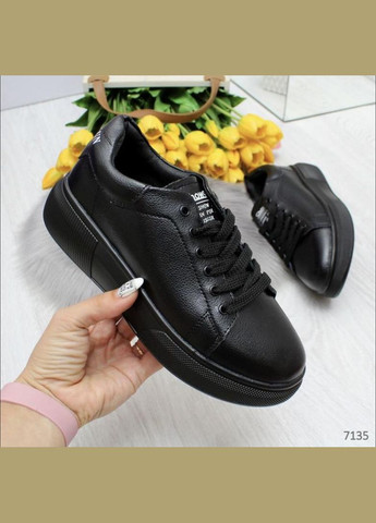 Черные кожаные женские кроссовки кеды, черные кроссовки KDSL чёрные демисезоны (302292777)