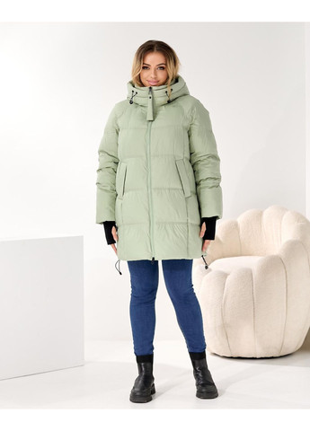 Комбинированная демисезонная шоколадная коричневая куртка на зиму KHAN