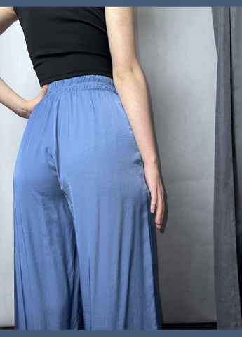 Женские свободные брюки с поясом на резинке серо-голубые MKAZ6446-7 Modna KAZKA (276650356)