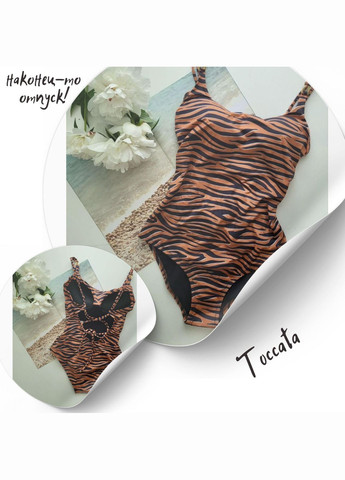 Оранжевый демисезонный купальник цельный с формованной чашкой и встроенным «пуш-ап» разноцветный nevada psw/2 Toccata