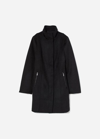 Черное демисезонное Пальто с добавлением шерсти для женщины 0661794-001 H&M
