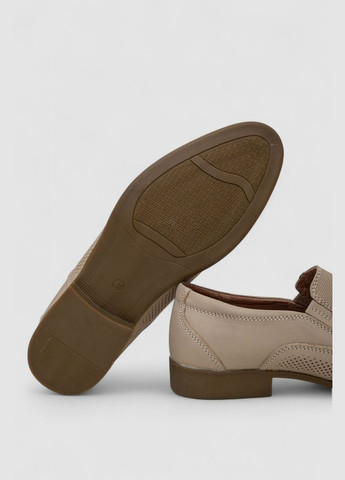 Темно-бежевые туфли мужские с перфорацией,, KangFu