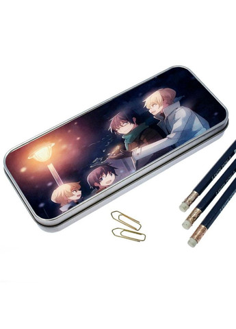 Пенал шкільний для хлопчика та дівчинки металевий Місто, де немає лише мене #008 7*18 см Silver No Brand (309160316)