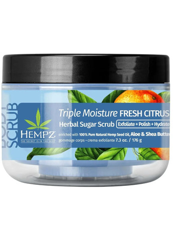 Скраб цукровий для тіла "Потрійне зволоження" Triple Moisture Fresh Citrus Herbal Sugar Scrub 176g (1439381-29628401) Hempz (368618970)