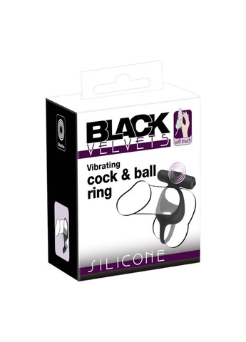 Вибронасадка на член с кольцом для мошонки "Vibrating cock ball ring" Black Velvets (307073319)