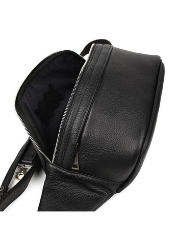 Чоловіча шкіряна сумка на пояс через плече для телефону та документів середня Чорний 38632 TARWA (352165911)