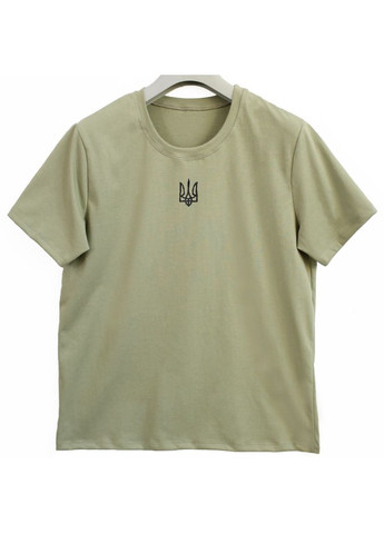 Футболка жіноча патріотична з вишитим тризубом Ladan - (301026480)