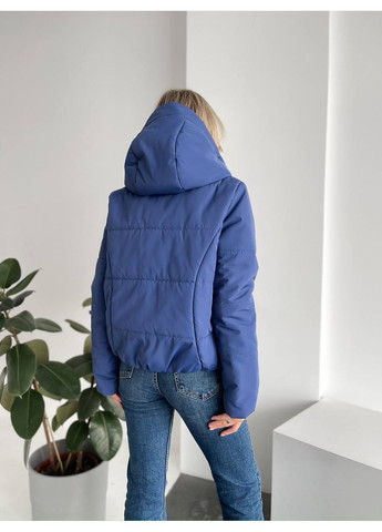 Синя зимня жіноча утеплена куртка з плащівки на синтепоні — заміри в описі куртка-пальто GD/GL Модний простір
