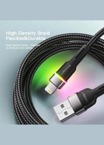 Кабель Colorful LED USB Cable Fast Charging 2.4A USBA to Lightning 2m black (EXCL-XCDA01) Essager (298251355)