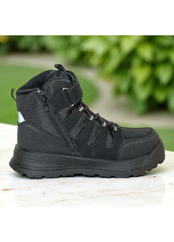 Черные подростковые зимние дутики на овчине для мальчика, термоботинки на овчине для мальчика, зимние ботинки для подростка Biki со шнурками