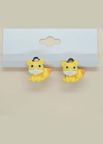 Сережки кліпси дитячі для вух без пробивання Миле жовте лисеня Лулу Liresmina Jewelry (289844141)
