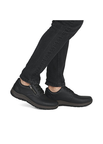 Черные туфли (р) кожа 0-2-2-03604-00 Rieker на шнурках