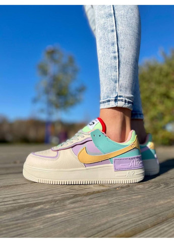 КРОСІВКИ ЖІНОЧІ NIKE AIR FORCE SHADOW PALE IVORY НАЙК АІР ФОРС 1 ПРЕМІУМ No Brand комбіновані зими (368855081)