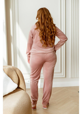 Розовая женский велюровый домашний костюм/пижама. Osoblyva