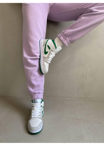 КРОССОВКИ ЖЕНСКИЕ NIKE AIR JORDAN 1 RETRO HIGH WHITE GREEN НАЙК АИР ДЖОРДАН No Brand серые демисезоны (367170260)