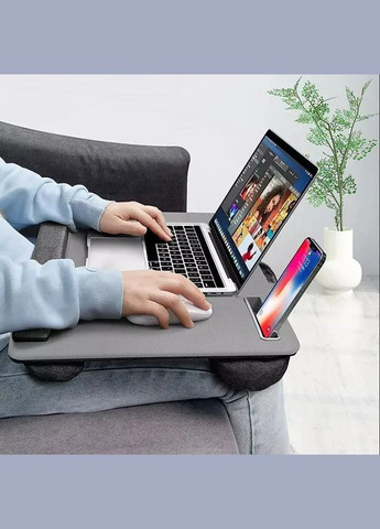 Підставка для ноутбука GX5 з тримачем для телефона та планшета, подушка, Gray VHG (338221071)