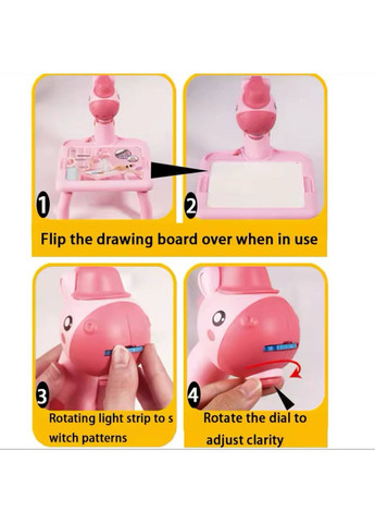 Дитячий проектор для малювання 202-18B набір для творчості з фломастерами Рожевий жирафка Fun Game (327216748)