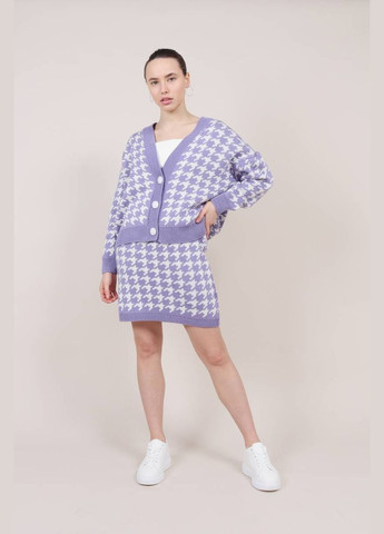 Лиловая однотонная юбка с узором Romashka