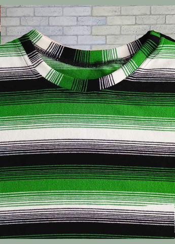 Комбінована сукня жіноча супер батал великого розміру з довгим рукавом, зимовий теплий акрил з поясом, в широку смужку No Brand