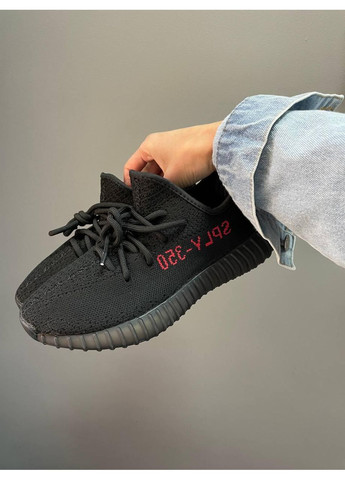 Черные демисезонные кроссовки мужские adidas yeezy boost 350 v2 bred адидас изи буст No Brand