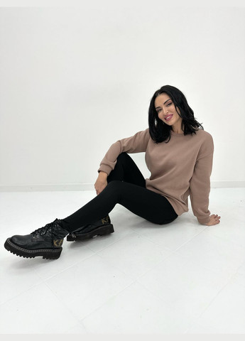 Кофейный базовый однотонный свитшот Fashion Girl (300850162)