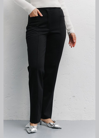 Женские брюки с вертикальными швами черные Arjen (289787419)