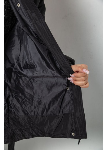 Чорна демісезонна куртка жіноча демісезонна з поясом Ager 207R2023