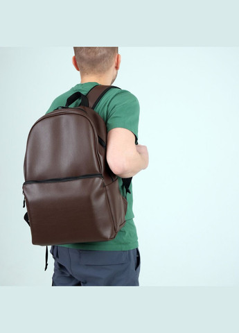Повсякденний рюкзак з екошкіри коричневого кольору із відділенням під ноутбук ToBeYou premium (284725567)