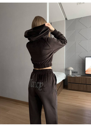 Женский спортивный костюм из велюра со стразами No Brand (364550227)