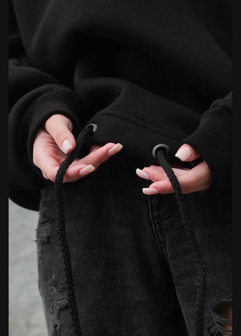 Женское Оверсайз Худи Толстовка На Флисе С Капюшоном И Принтом Streetwear Without (303360321)