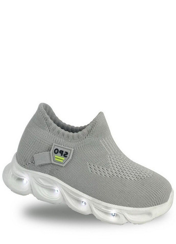 Серые всесезон текстильные кроссовки с led - подстветкой bp11411-1 Jong Golf