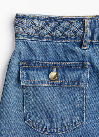 Синяя джинсовая однотонная юбка H&M