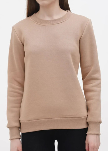 Бежевий світшот на флісі жіночий бежевий HiBrand однотонний (371014158)