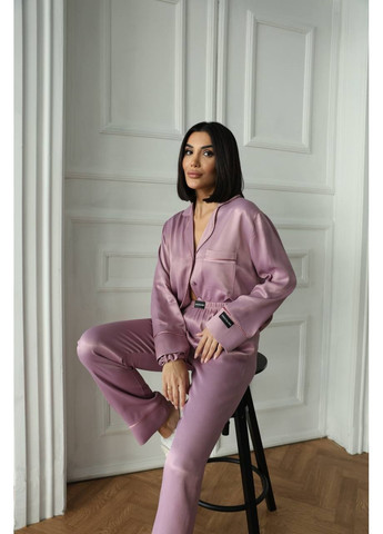 Фіолетова всесезон жіноча піжама | фіолетова преміум сорочка + брюки Vital-Textile 1247