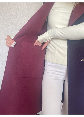 Подовжений двосторонній жилет із поясом бордово-фіолетовий Capricious 171 (365754401)