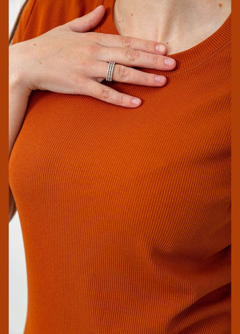 Теракотова літня футболка жіноча в рубчик Ager 102R204-1