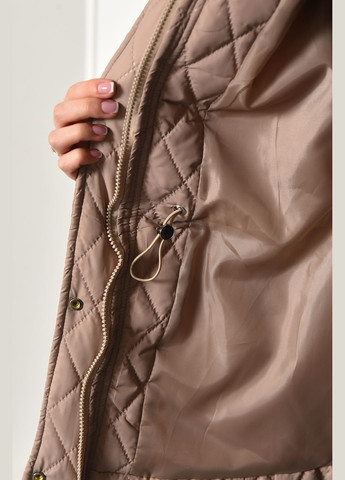 Темно-бежева демісезонна куртка жіноча демісезонна темно-бежевого кольору Let's Shop