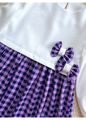 Комбінована стильна сукня для дівчинки у фіолетову клітинку (00141) Odri (360949105)