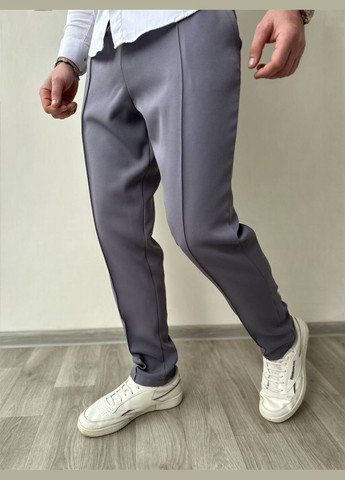 Серые классические, нарядные демисезонные брюки Україна