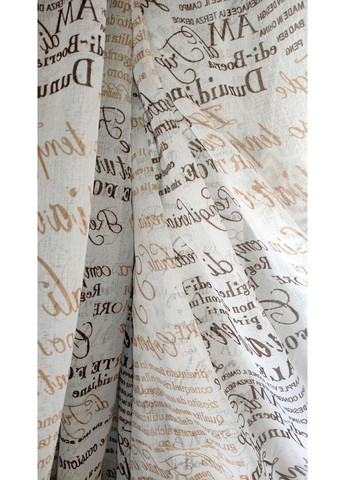 Кухня тюль "Бежевые надписи" 350х170 No Brand (353831081)
