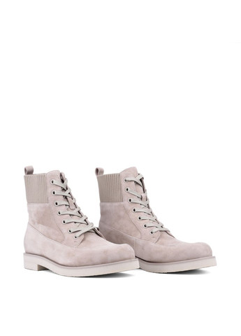 Осенние женские ботинки jr1031-5a бежевый велюр MIRATON тканевые