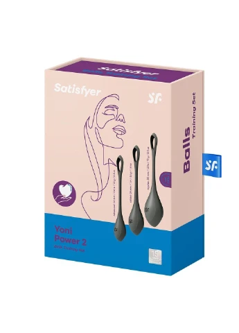 Набор йони-бусин Yoni Power 2 Black, диаметр 2-2,5-3см, масса 22-44-73 г Satisfyer (396563269)
